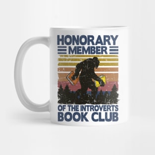 Introvert Book Club Funny Vintage Bigfoot Gift Mug